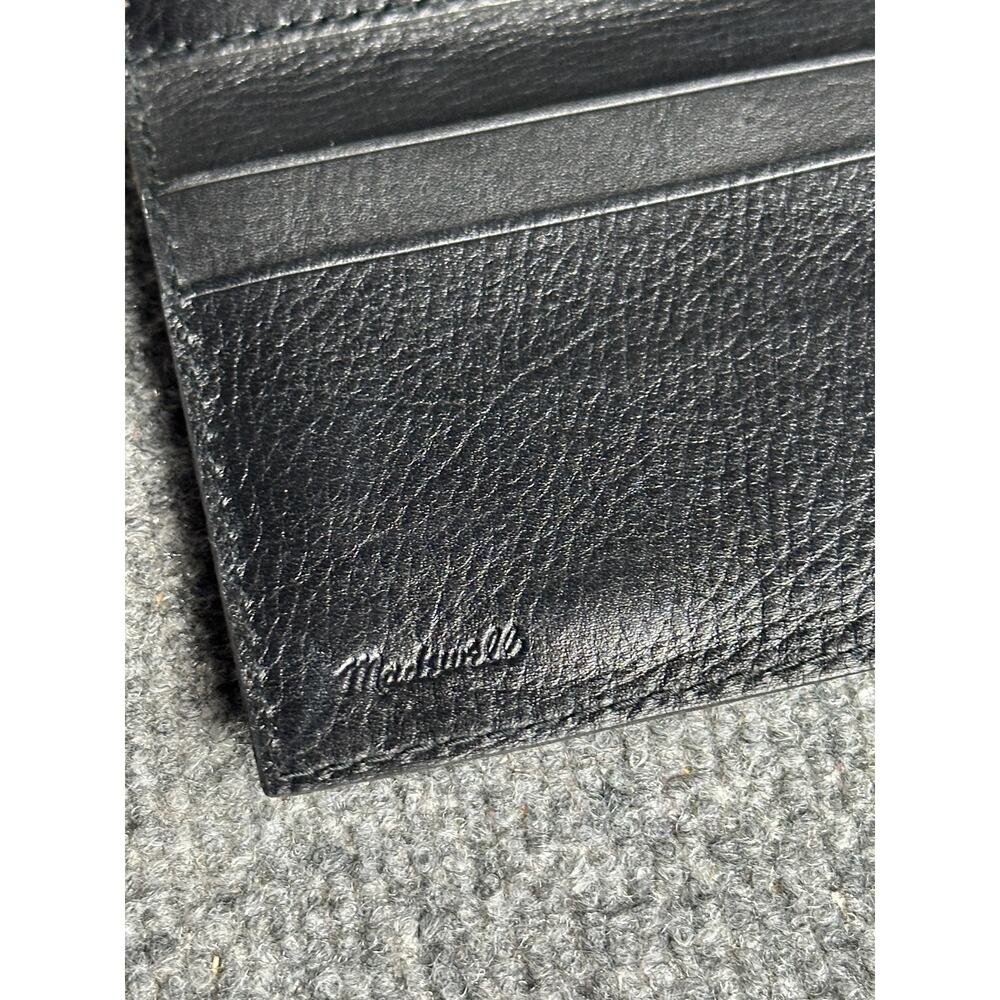 Madewell black leather Post wallet bifold tab closure sustainable 3.5x7.5 slim - Picture 3 of 9